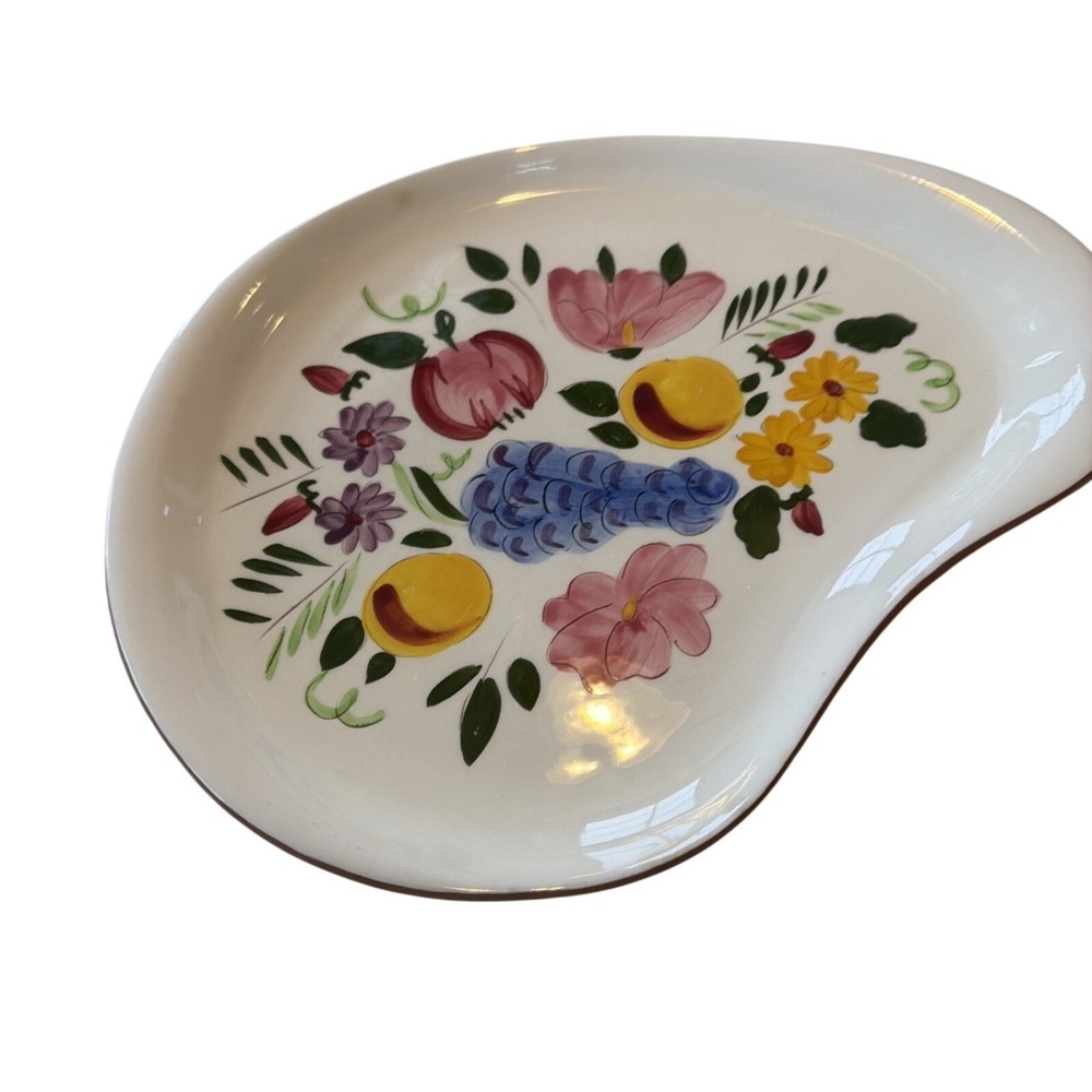 Vintage Stangl Pottery Fruit and Flowers Kidney Serving Platter Hand Painted
